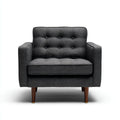 Fauteuil lounge 1 place gris anthracite 85 x 86 x 91 cm tissu polyester pieds en hévéa forme rectangulaire