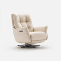 Fauteuil relax inclinable pivotant beige en cuir PU 82 x 92 x 102 cm