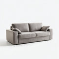 Canapé droit 2 places gris en polyester forme rectangulaire 200 x 92 x 85 cm