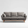 Canapé droit 3 places gris en polyester 220 x 90 x 85 cm