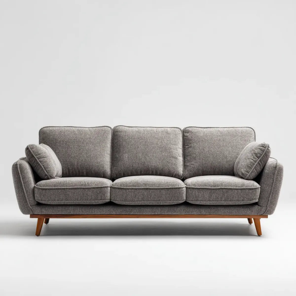 Canapé droit 3 places gris en polyester 220 x 90 x 85 cm