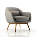 Fauteuil de salon gris 78 x 75 x 82 cm en polyester et hêtre massif forme enveloppante